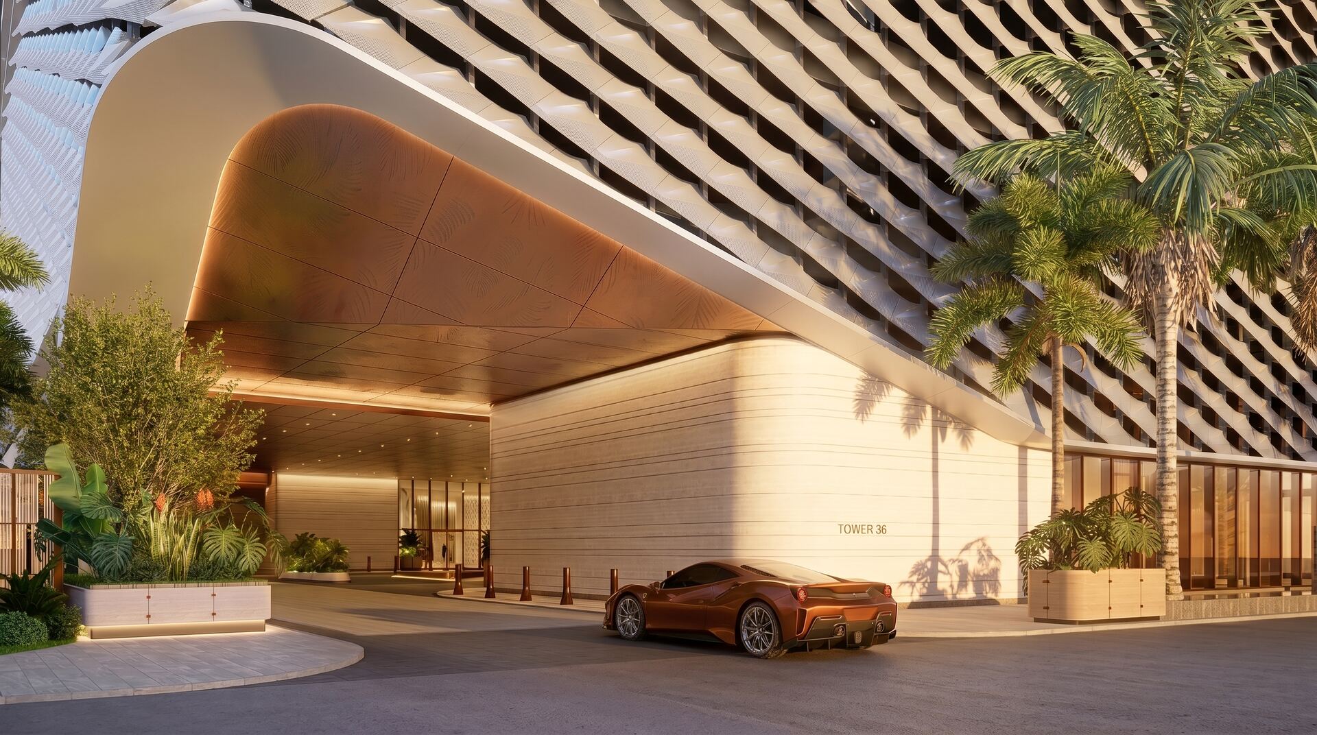 Anantara Miami, porte cochere and entry garden