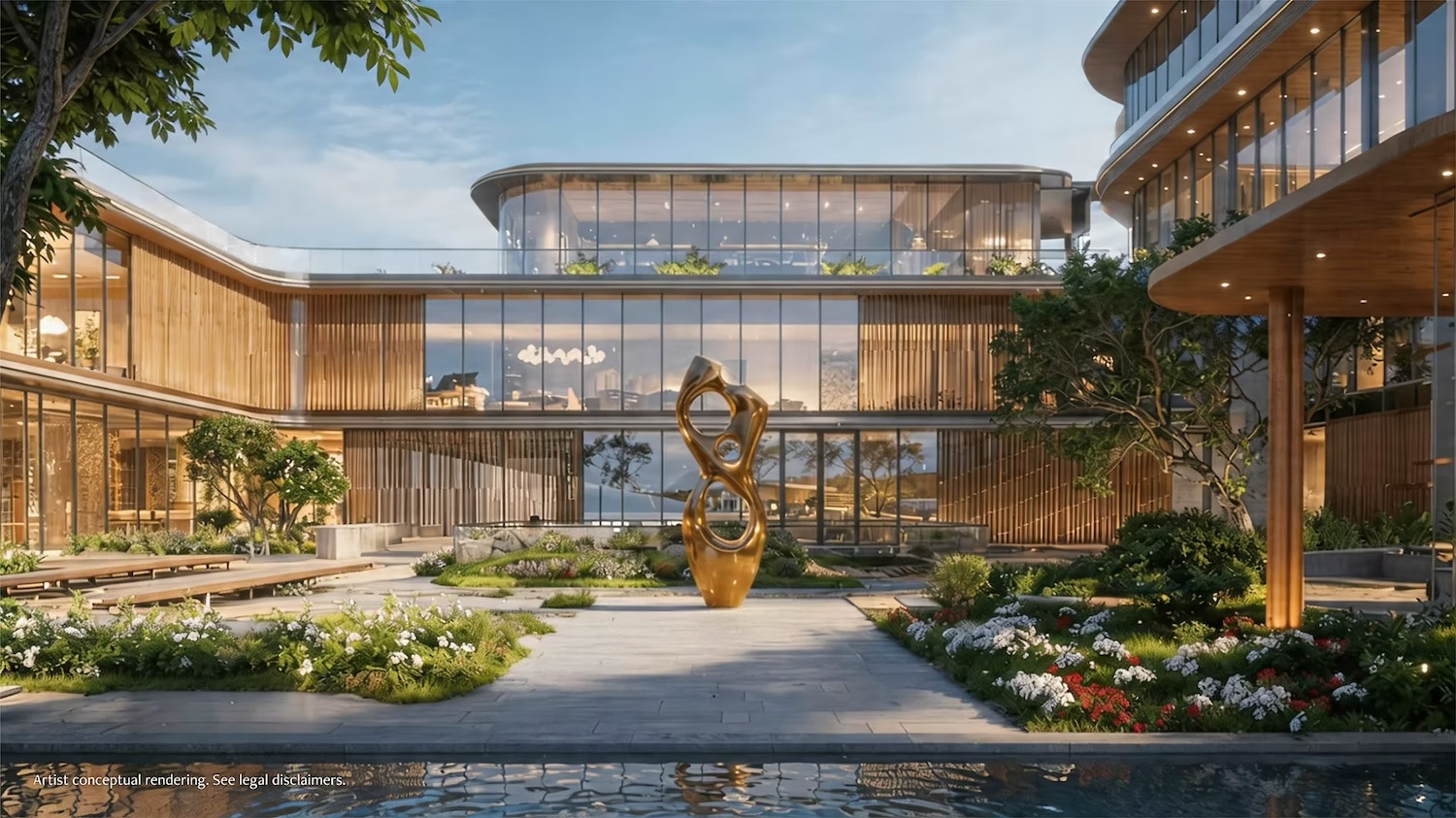 Anantara Miami, garden court and sculpture