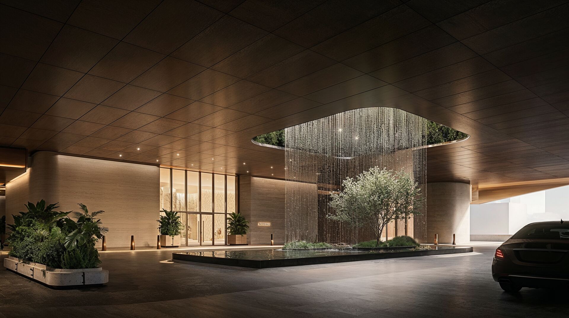 Experiential motor court arrival at Anantara Miami